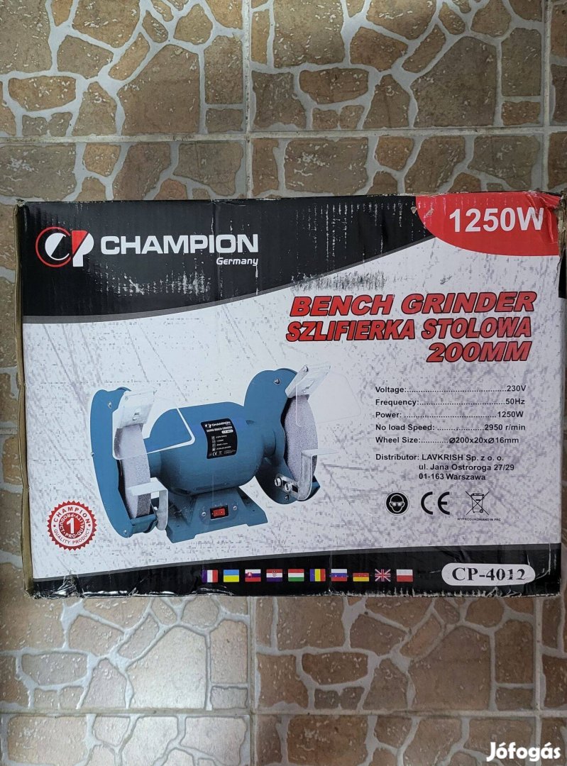 Champion kettős köszörű köszörűgép 1250W / 200mm