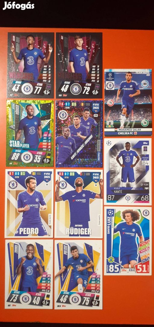 Chelsea Topps focis kártyák