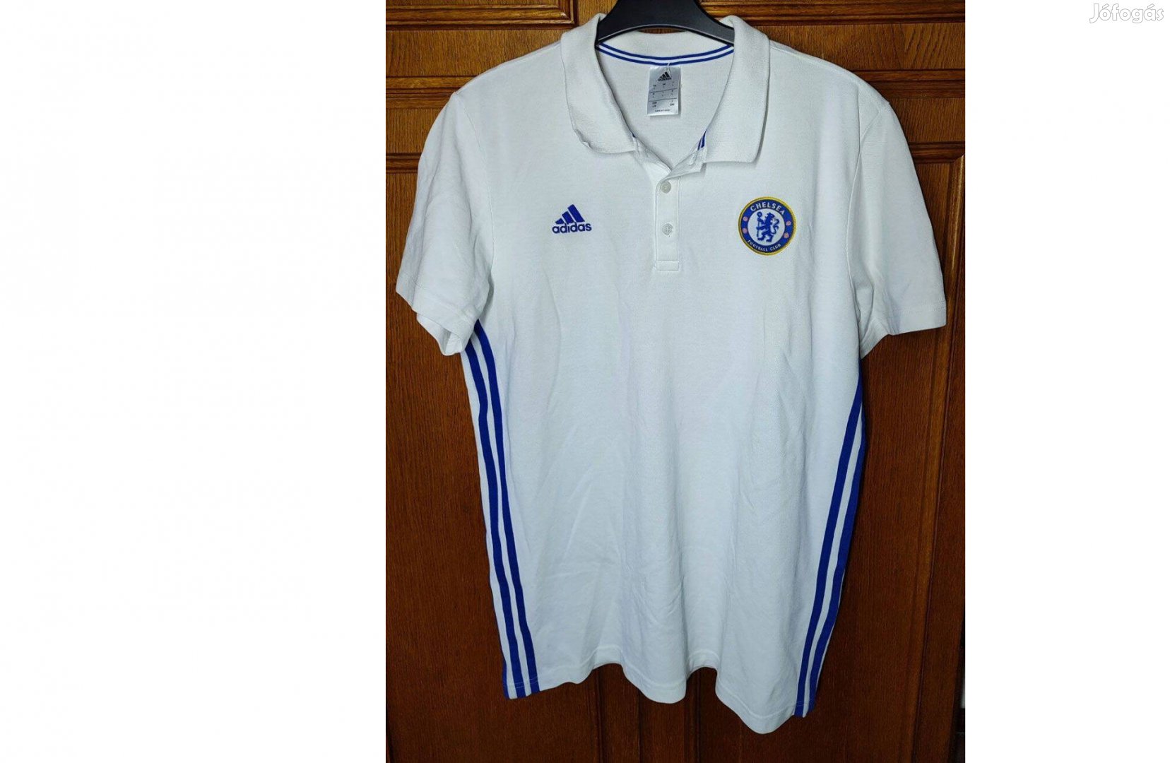 Chelsea eredeti adidas fehér galléros póló (L)