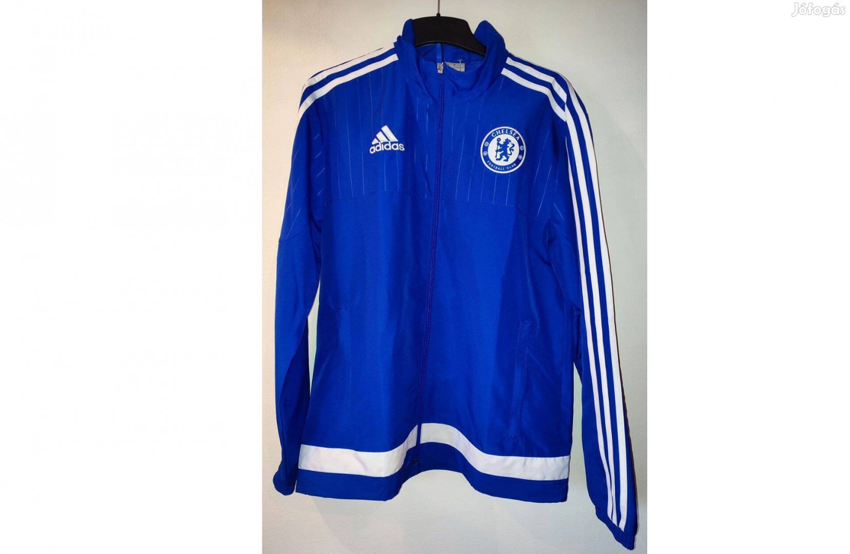 Chelsea eredeti adidas kék fehér cipzáras felső (M)
