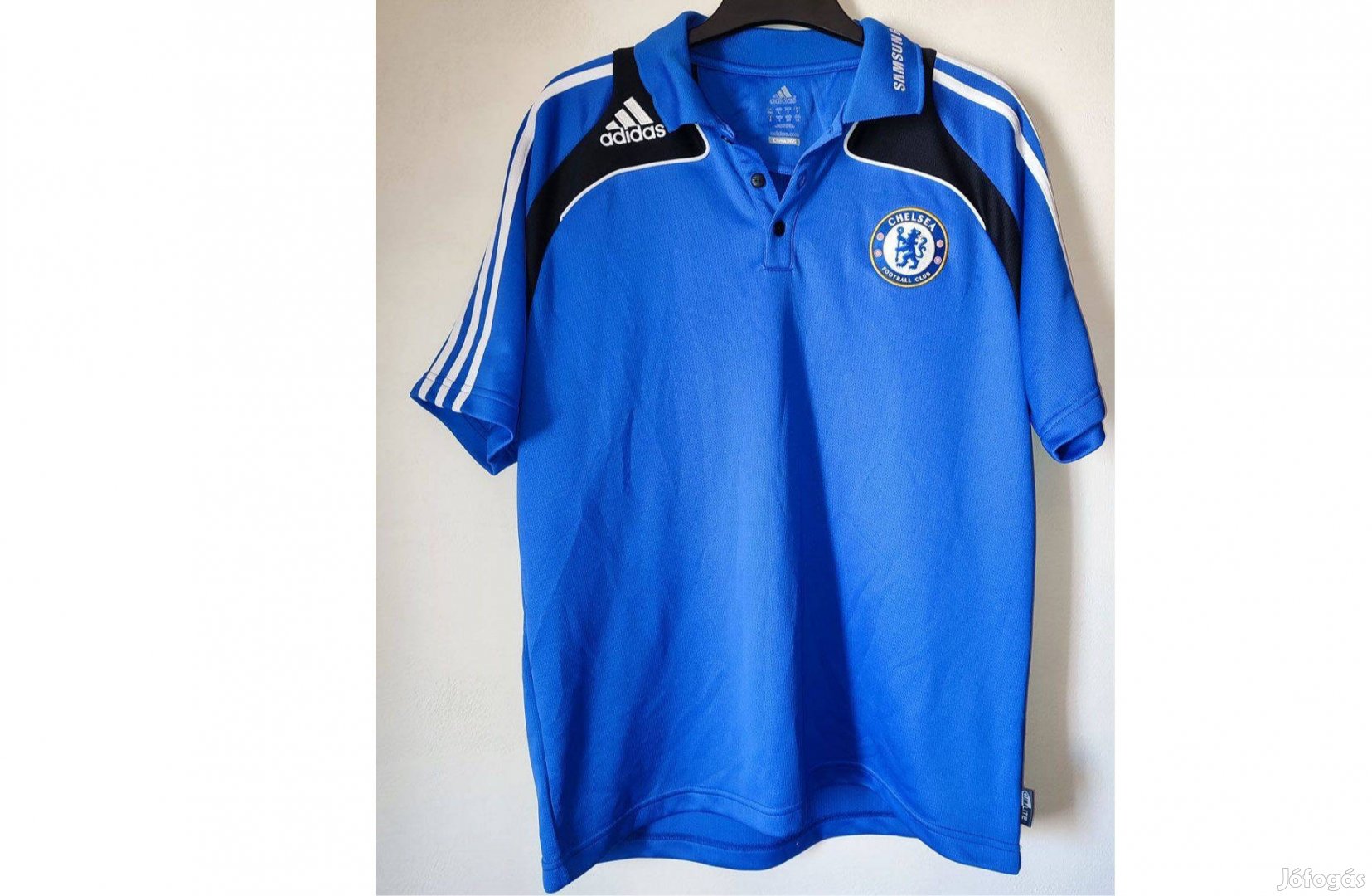 Chelsea kék eredeti adidas galléros póló (M)