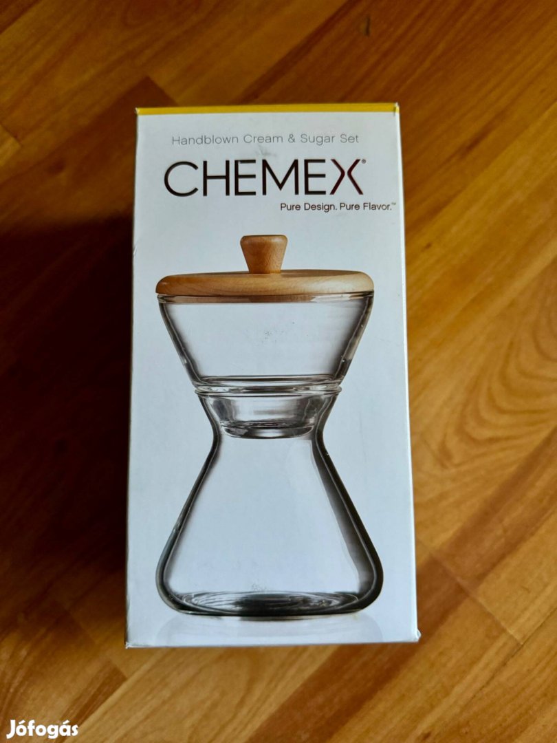 Chemex USA design cukor / tejszín tartó kínáló szett új Coffee