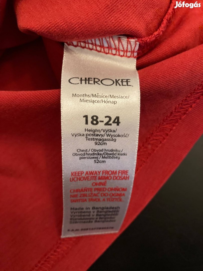 Cherokee fiú piros rövid ujjú felső póló 92 92-e!