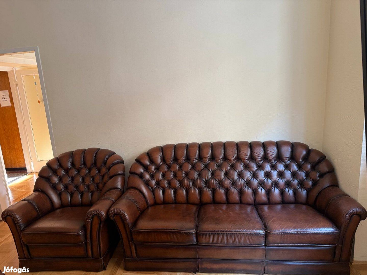 Chesterfield kanapé ülőgarnitúra 3 részes