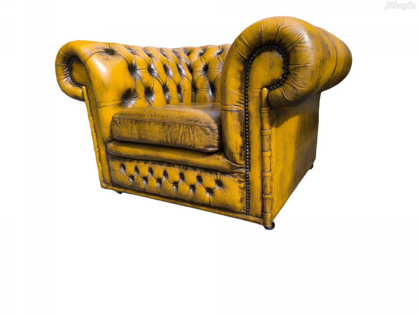 Chesterfield valódi bőr fotel