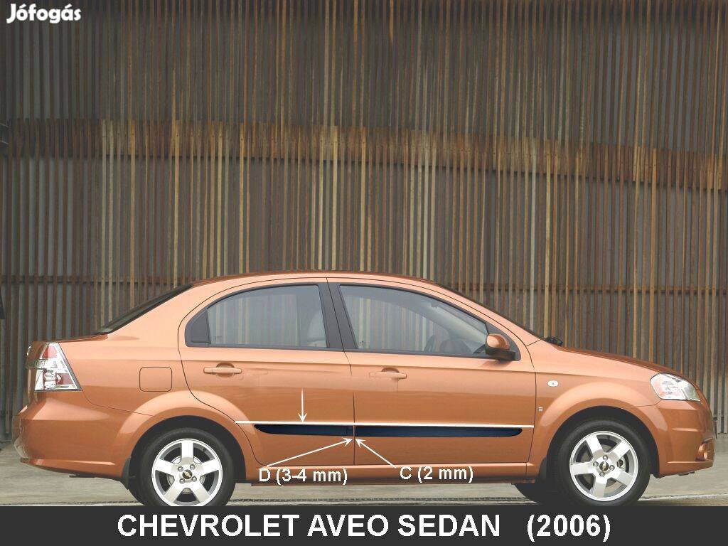 Chevrolet Aveo Sedan 2010-ig Ajtóvédő Díszléc Oldalcsík
