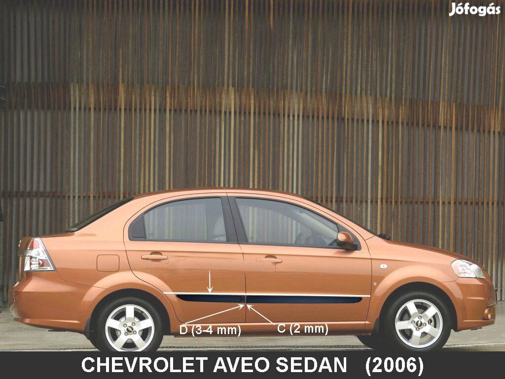 Chevrolet Aveo Sedan 2010-ig Ajtóvédő Díszléc Oldalcsík
