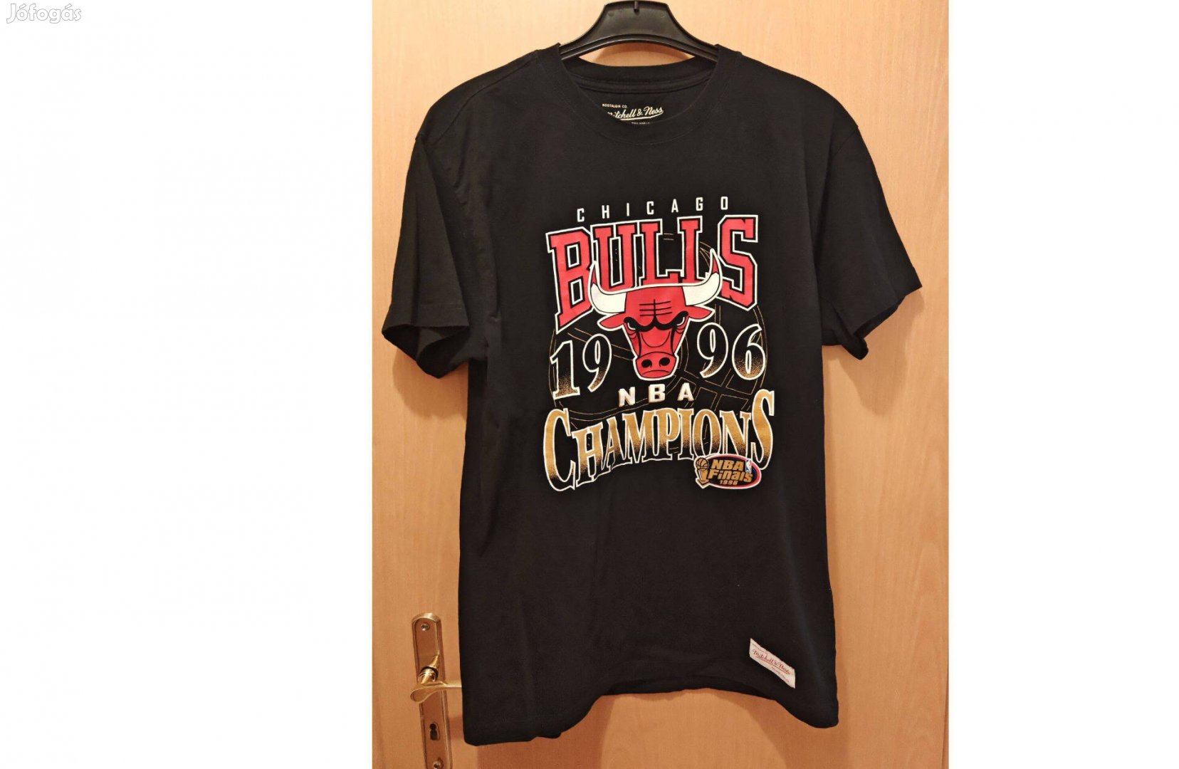 Chicago Bulls Mitchell Ness 1996 bajnoki fekete póló L-es