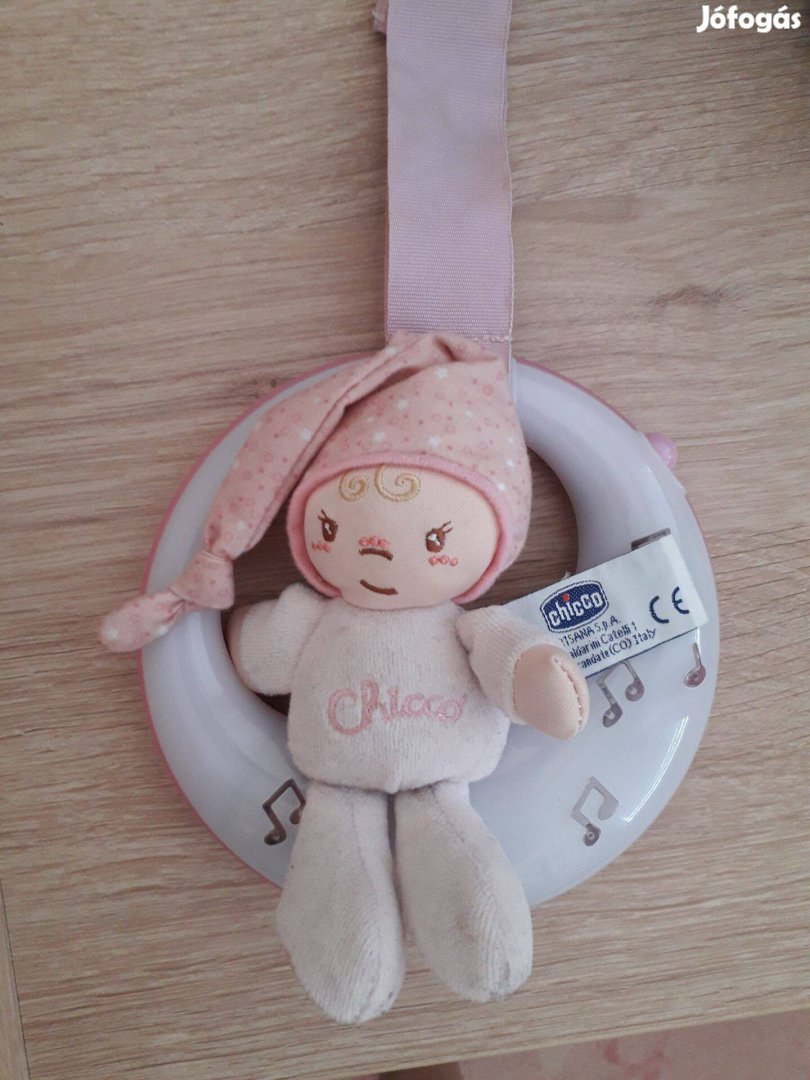 Chicco kiságyra akasztható elemes zenélő/világító altató manó