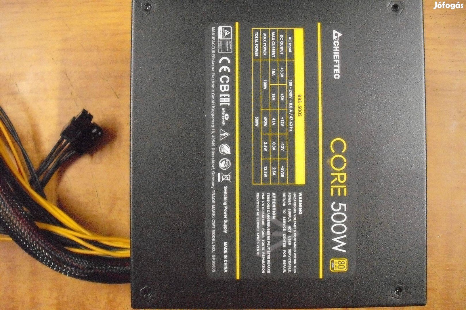 Chieftec Core 500W 80 PLUS Gold tápegység Féláron