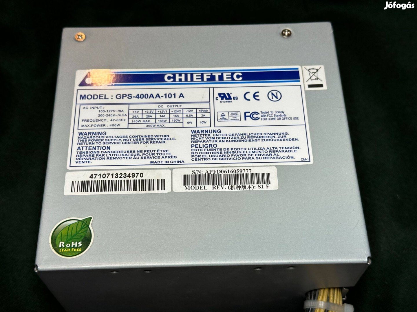 Chieftec GPS-400AA-101A típusú ATX tápegység eladó