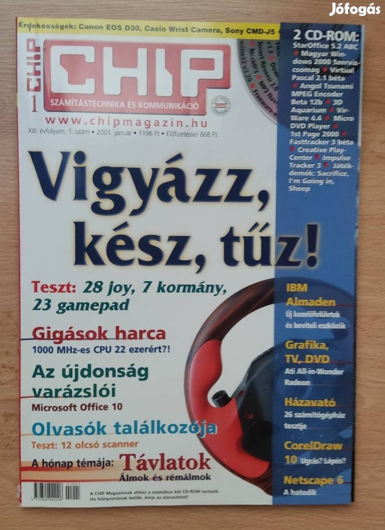 Chip magazin 2001.01. Cd-vel /régi, retro újság/