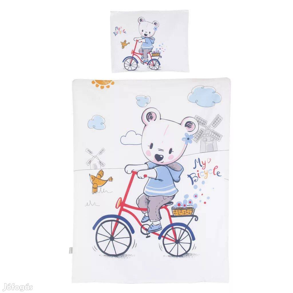 Chipolino 5 részes ágynemű garnitúra - bear with bicycle, gf