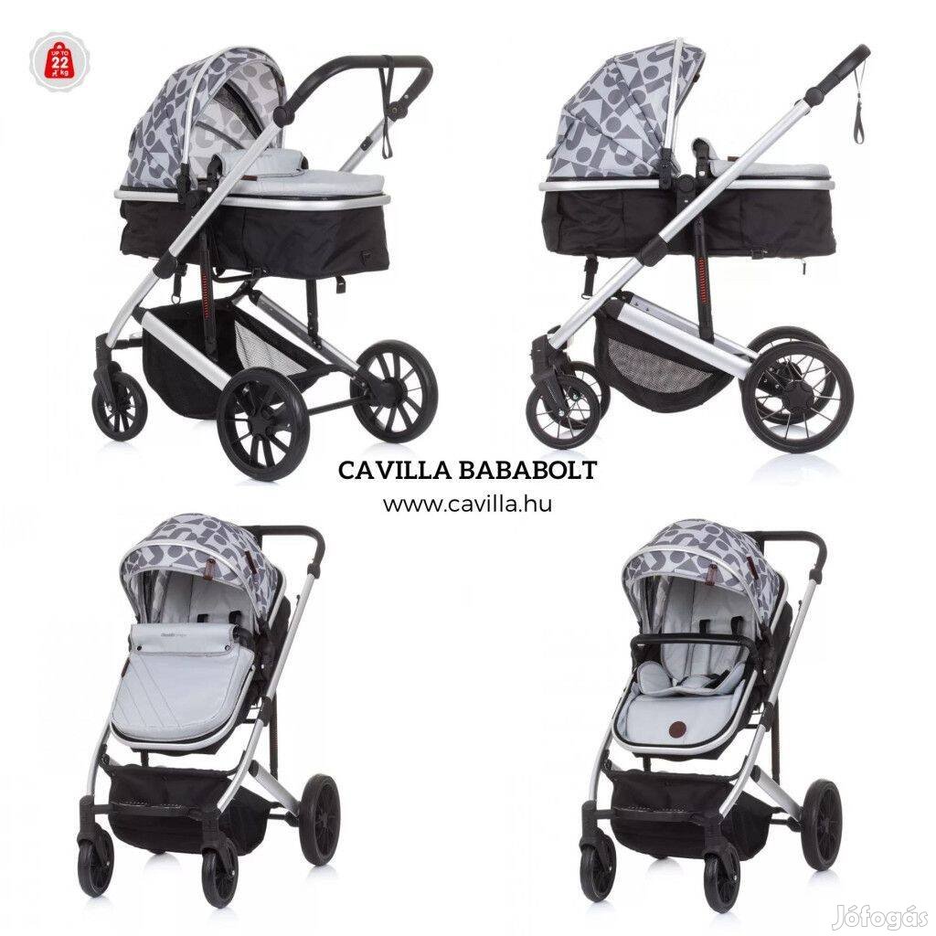 Chipolino Enigma Babakocsi Mózessé Alakítható Sport Résszel - grey, ds