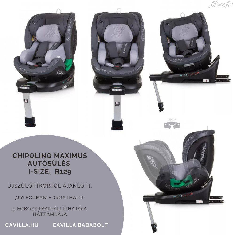 Chipolino Maximus autósülés I-Size 40-150cm -granite