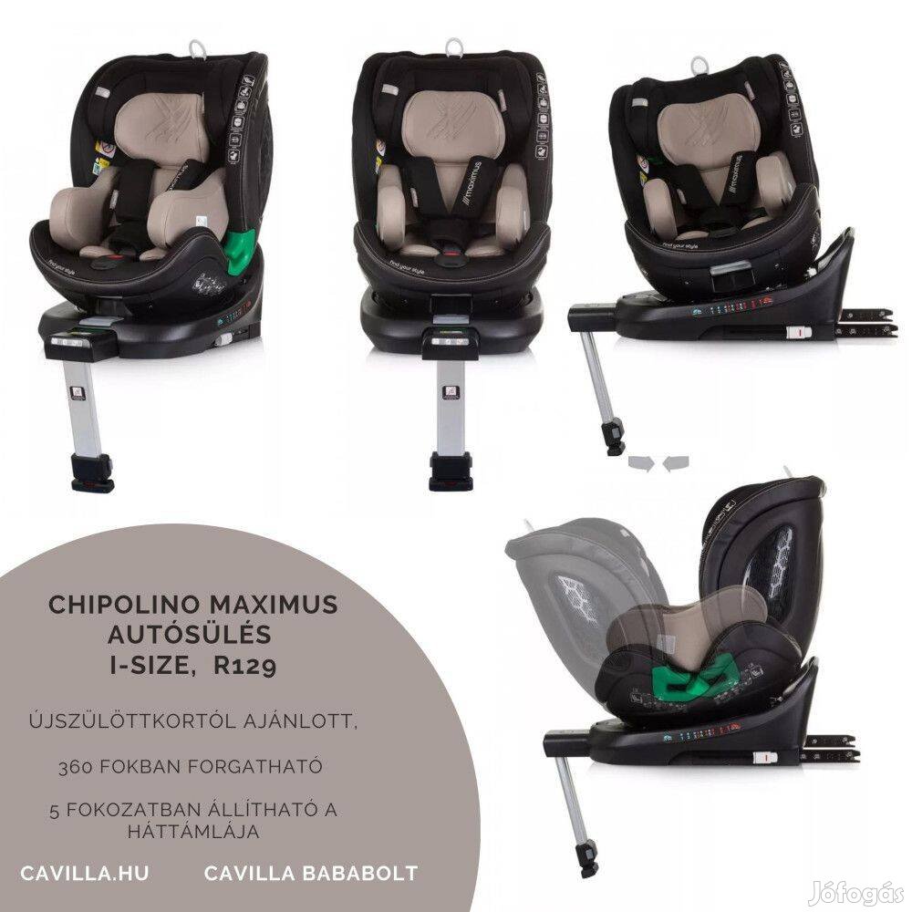 Chipolino Maximus autósülés I-Size 40-150cm -macadamia, ml