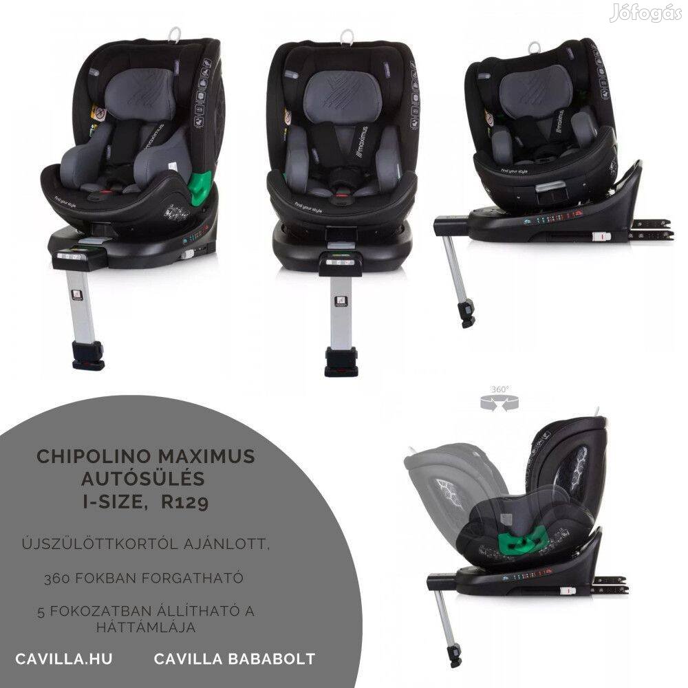 Chipolino Maximus autósülés I-Size 40-150cm -obsidian