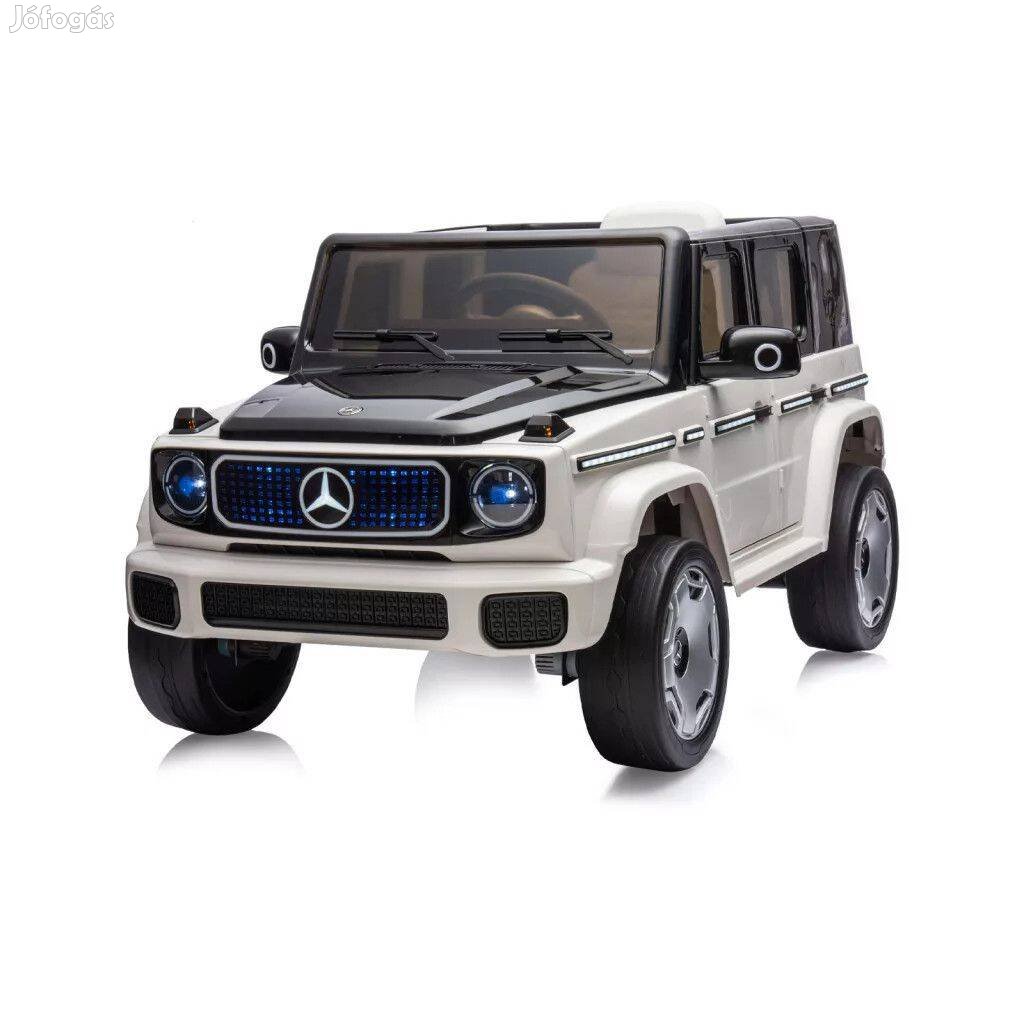 Chipolino SUV Mercedes Benz Eqg elektromos autó bőr üléssel - white