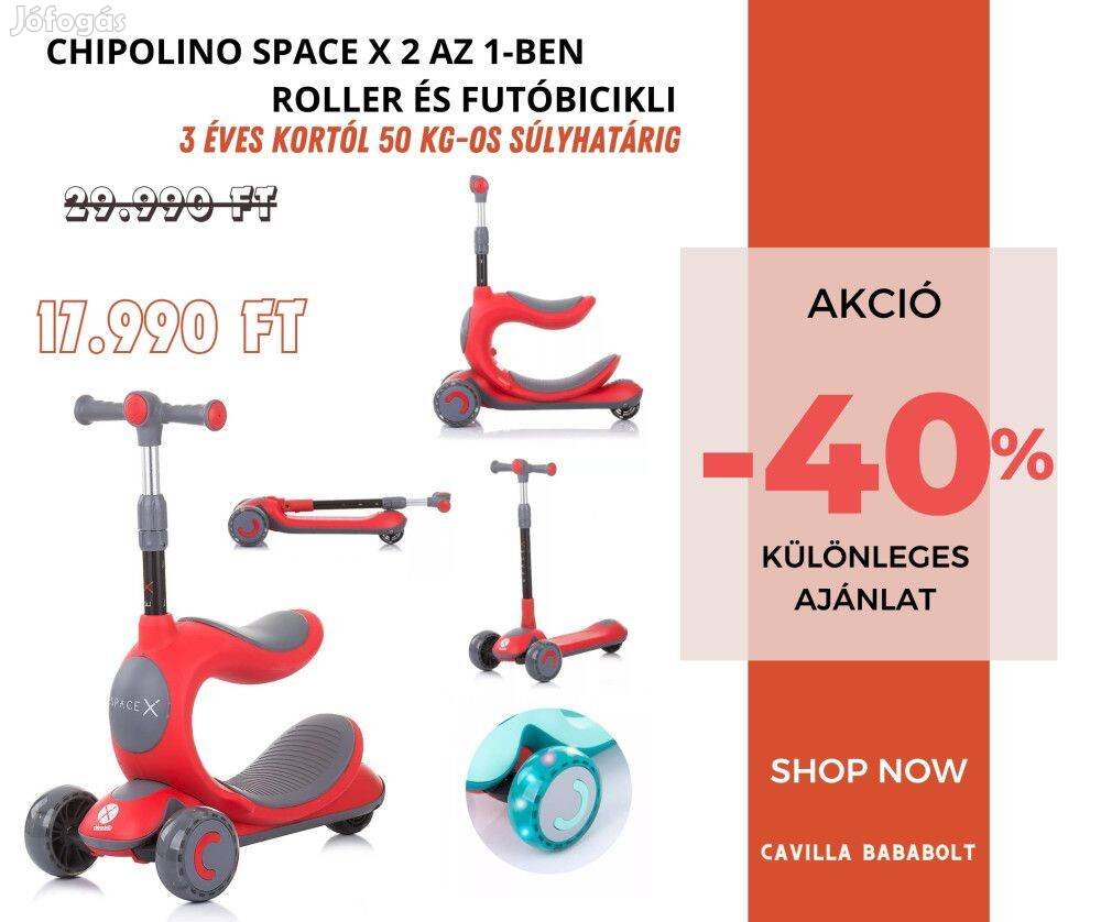 Chipolino Space X 2 Az 1-Ben Roller És Futóbicikli - df