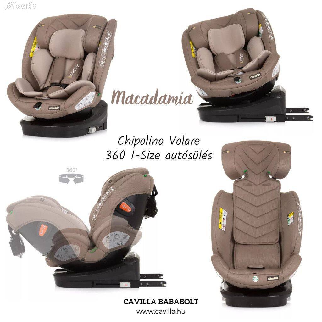 Chipolino Volare 360 I-Size autósülés 40-150 cm - Macadamia, gs