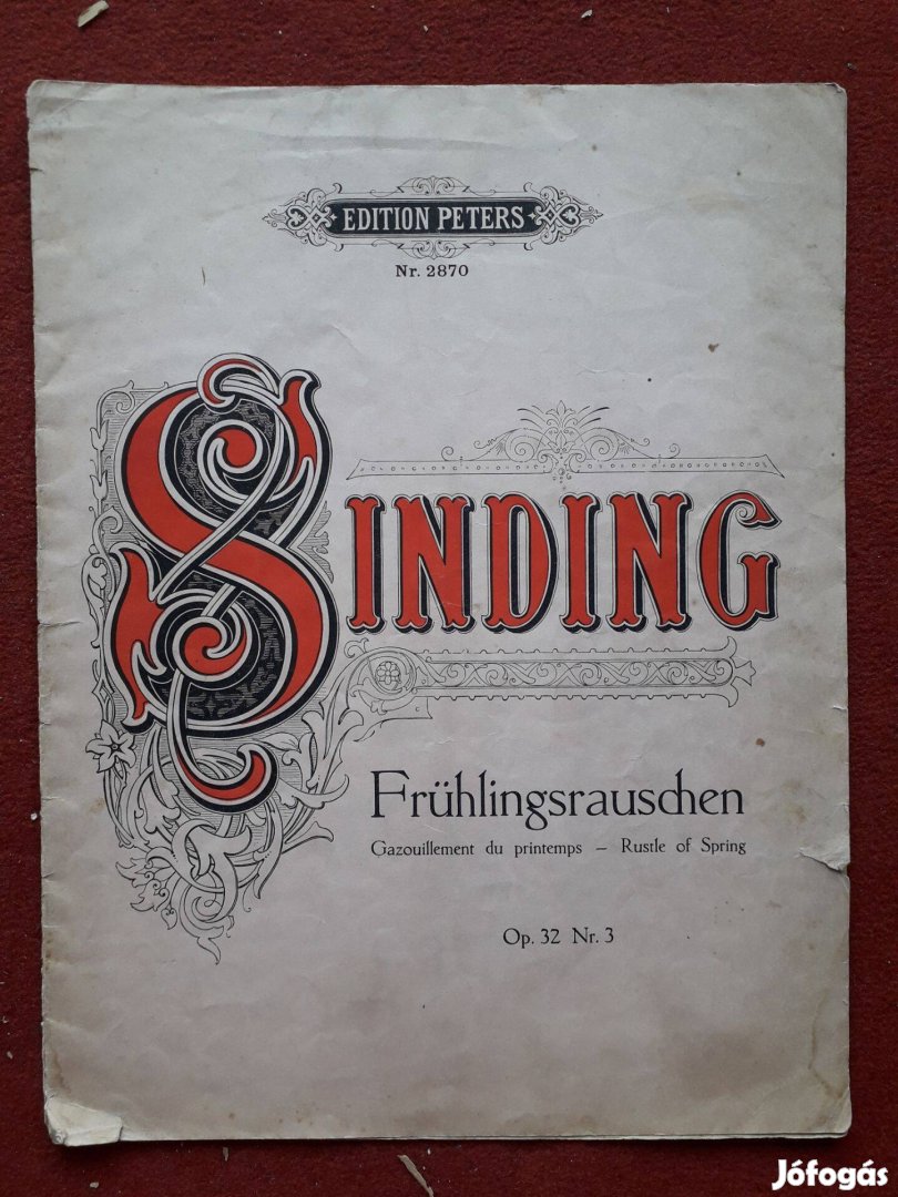 Christian Sinding Tavaszi zsongás - kotta