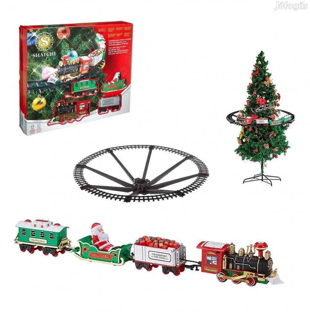 Christmas Tree Express Train - elemes, önjáró, világító, füstölő, kar