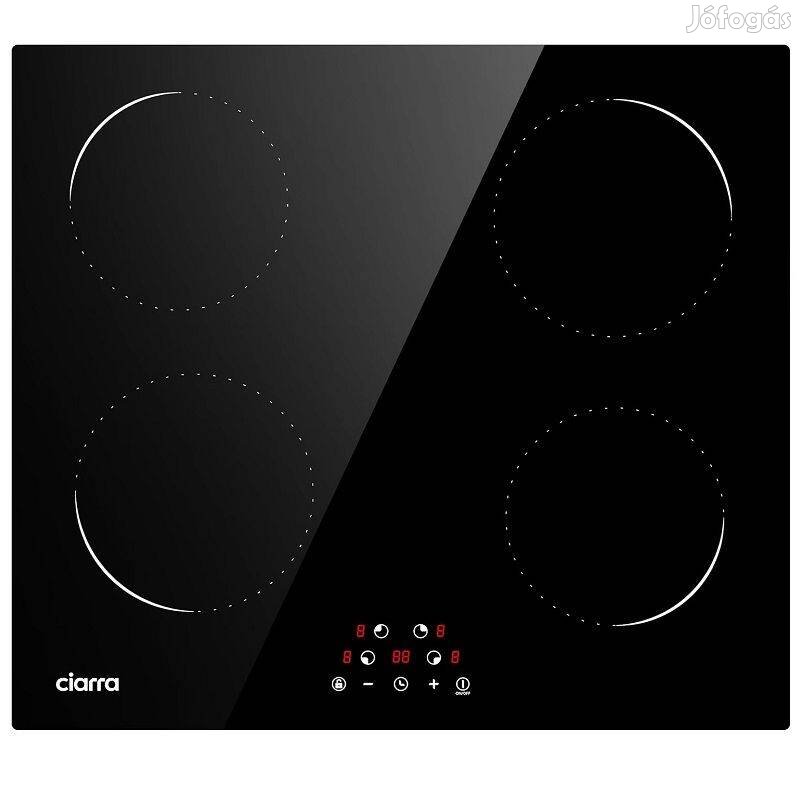 Ciarra 4 zónás beépített indukciós főzőlap, 6000W, 590x520x62mm