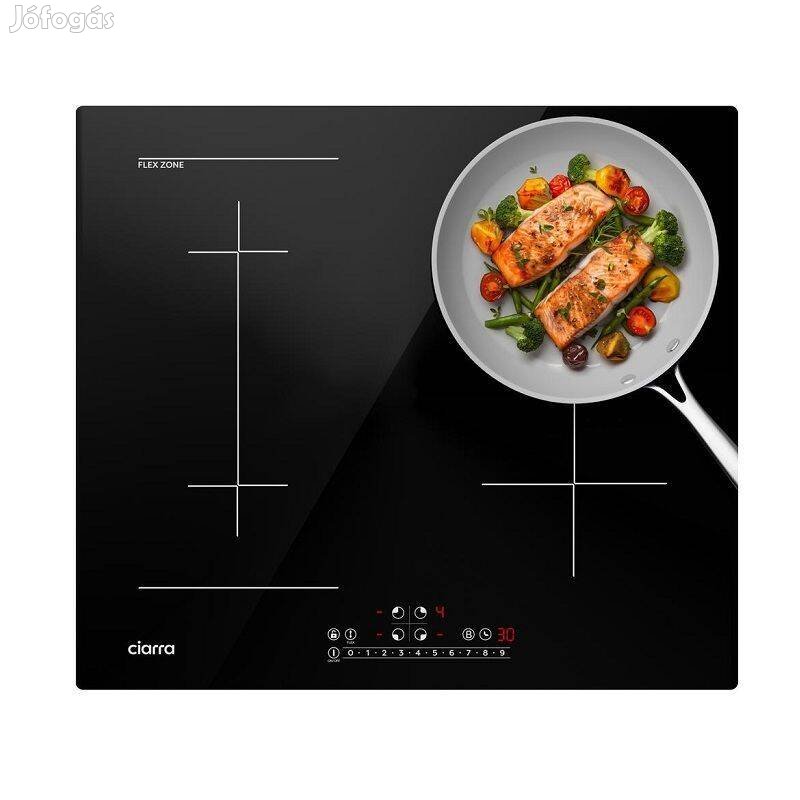 Ciarra 4 zónás beépített indukciós főzőlap, 7200W, 590x520x58mm