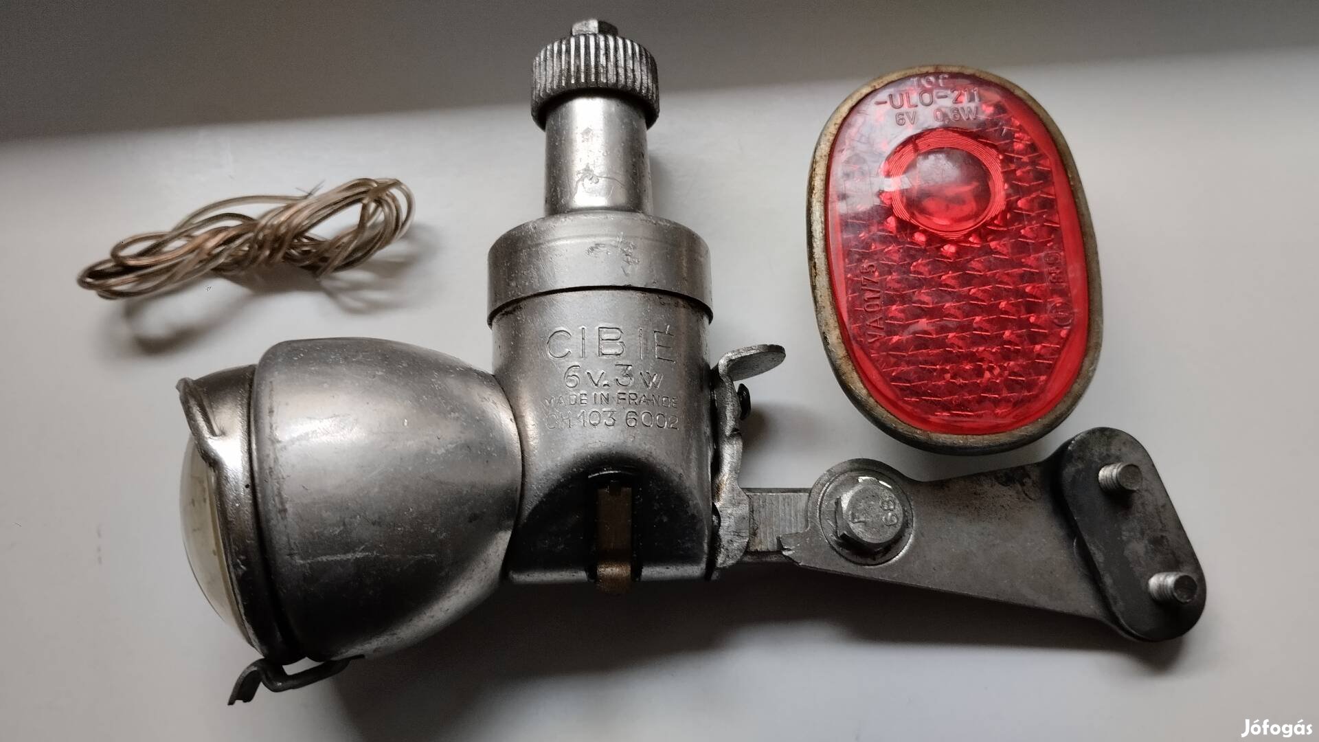 Cibié France vintage kerékpár lámpa szett
