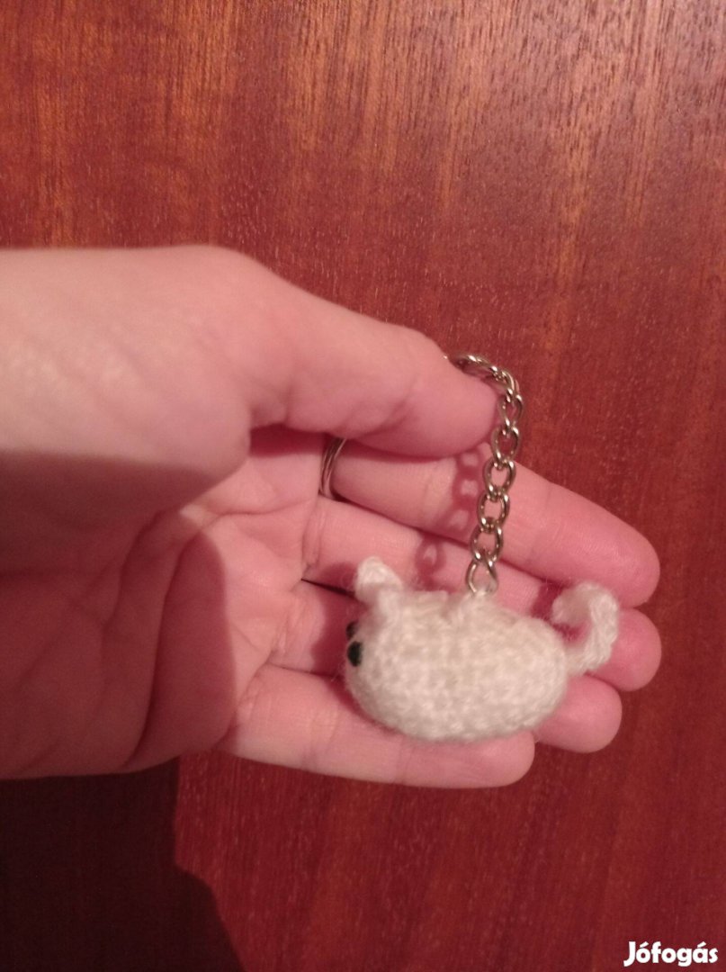 Cica amigurumi figura (kulcstartó, táskadísz, stb.)