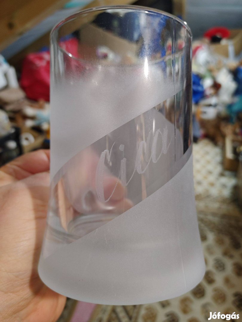 Cica feliratú sörös korsó