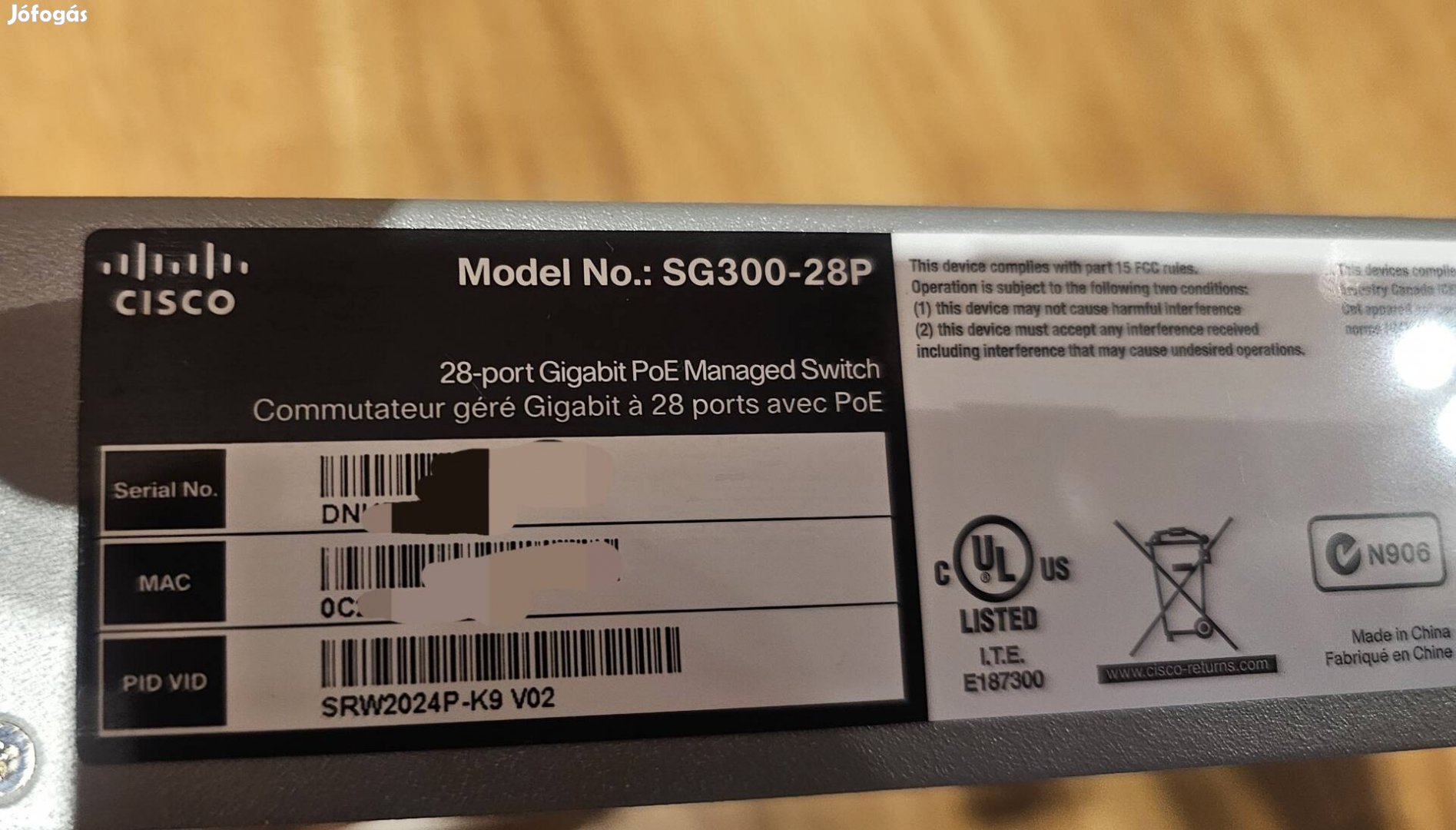 Cicso 24 portos POE switch eladó