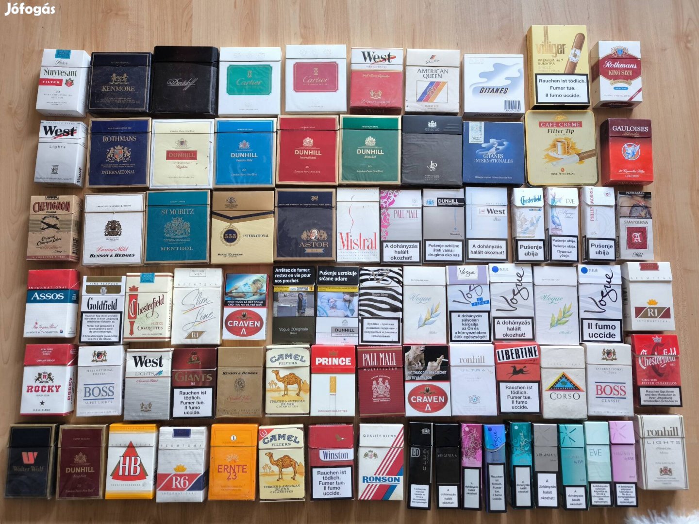 Cigarettás doboz gyűjtemény üres