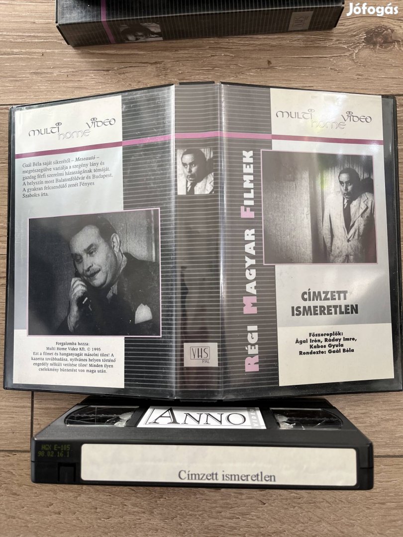 Címzett ismeretlen vhs 