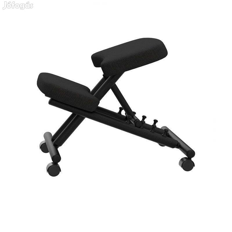 Cinius C-NER-NER ergonomikus fa térdeplőszék, kerekekkel - fekete