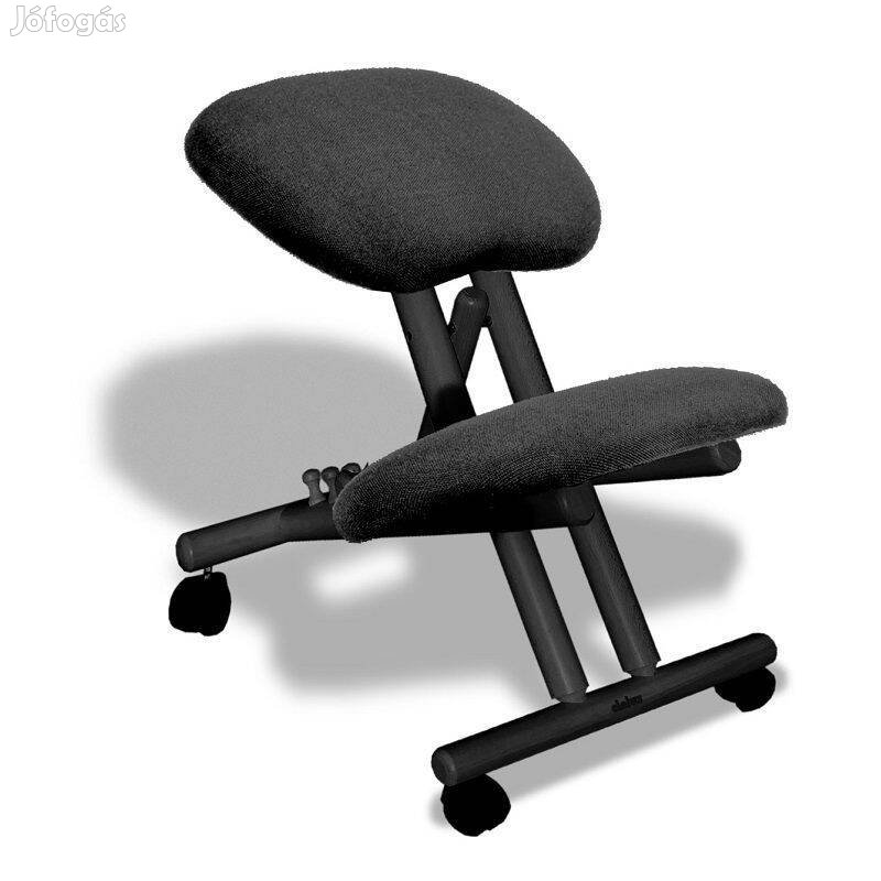 Cinius C-NER-NER ergonomikus fa térdeplőszék, kerekekkel - fekete