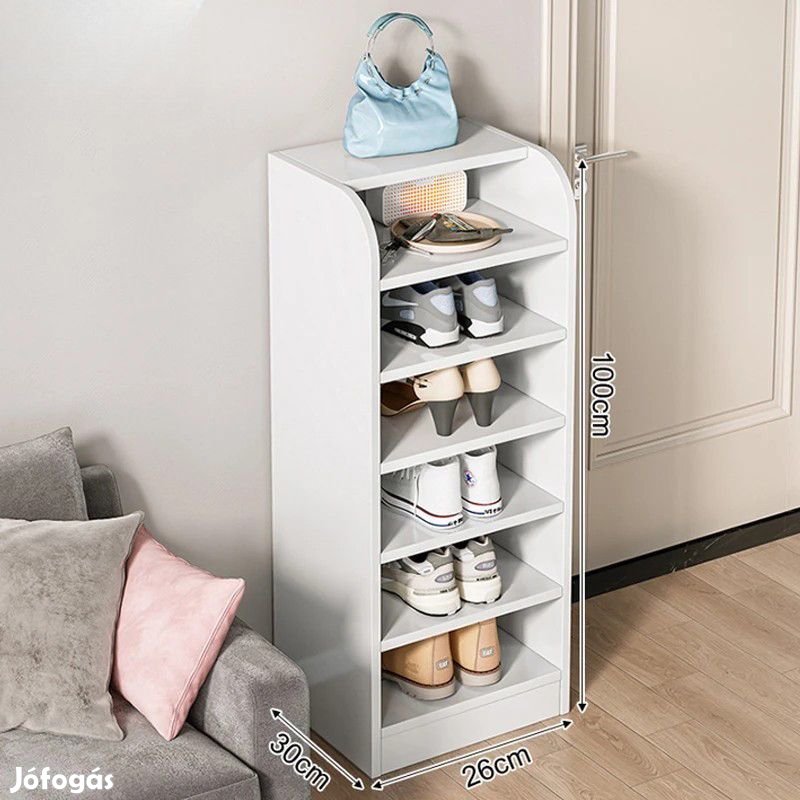 Cipősszekrény 26 x 30 x 100 cm fehér BC FUR1825-1