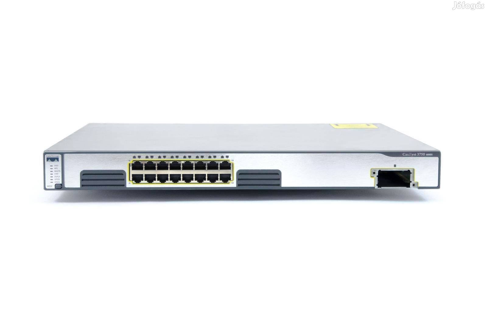Cisco WS-C3750G-16TD switch (16x 1G + 1x 10G optikai)