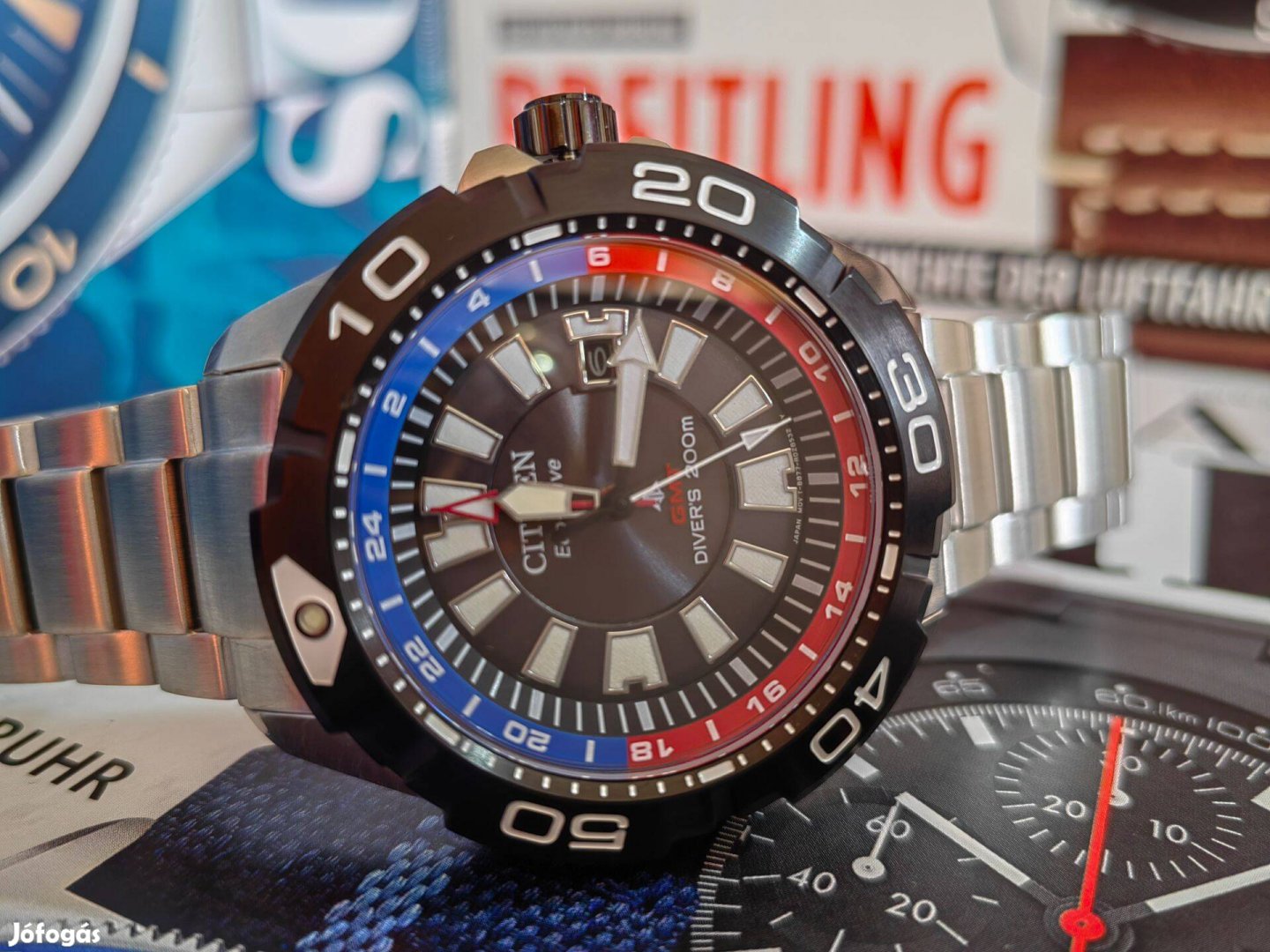 Citizen Promaster GMT BJ7128-59E "Pepsi stílusú" férfi karóra