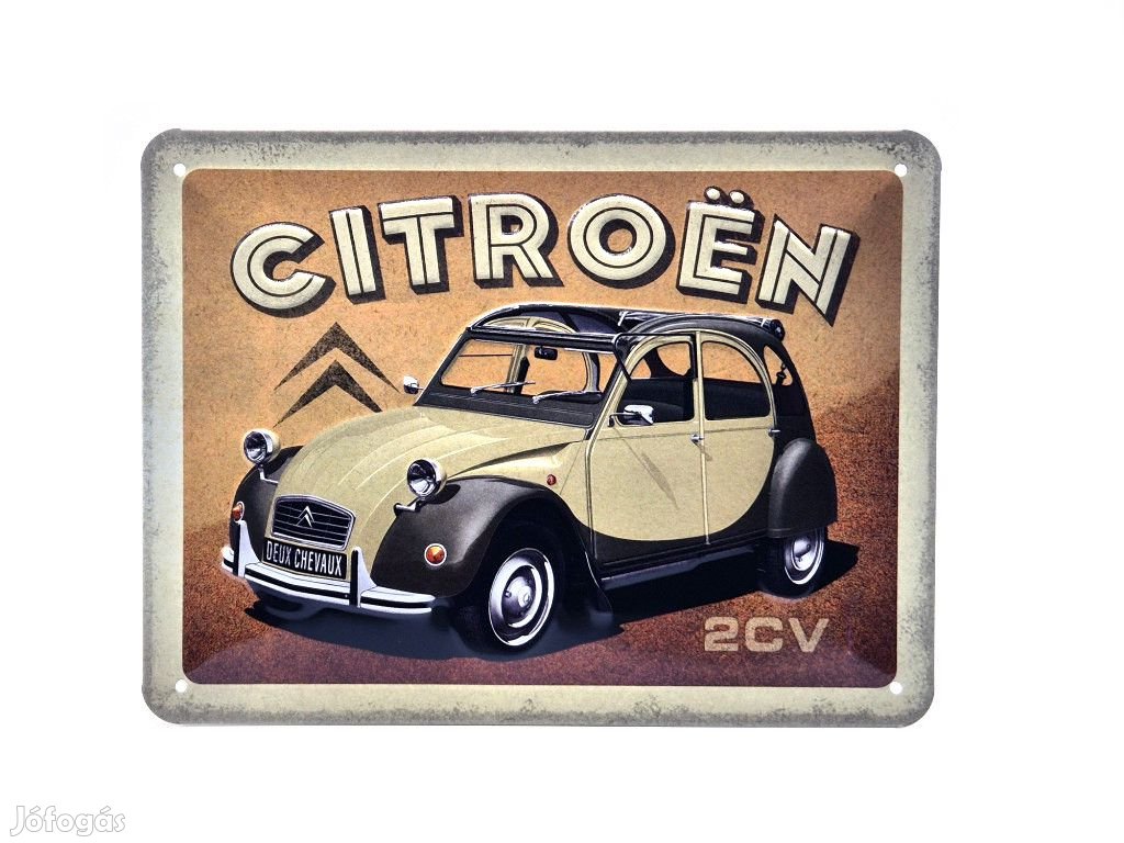 Citroen 2CV Kacsa - fémplakát  fém tábla  (20x15cm)