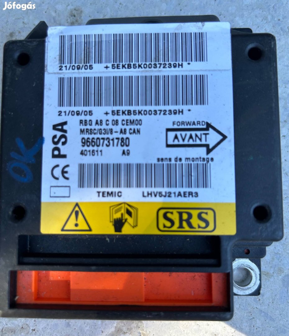 Citroen C2 C3 airbag vezerlő