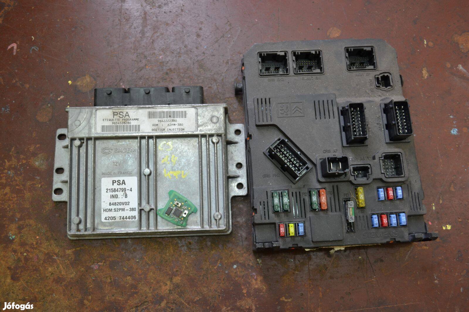 Citroen C3 1.4 motorvezérlő BSI szett 9642222380 9654528280 BSI F02-00