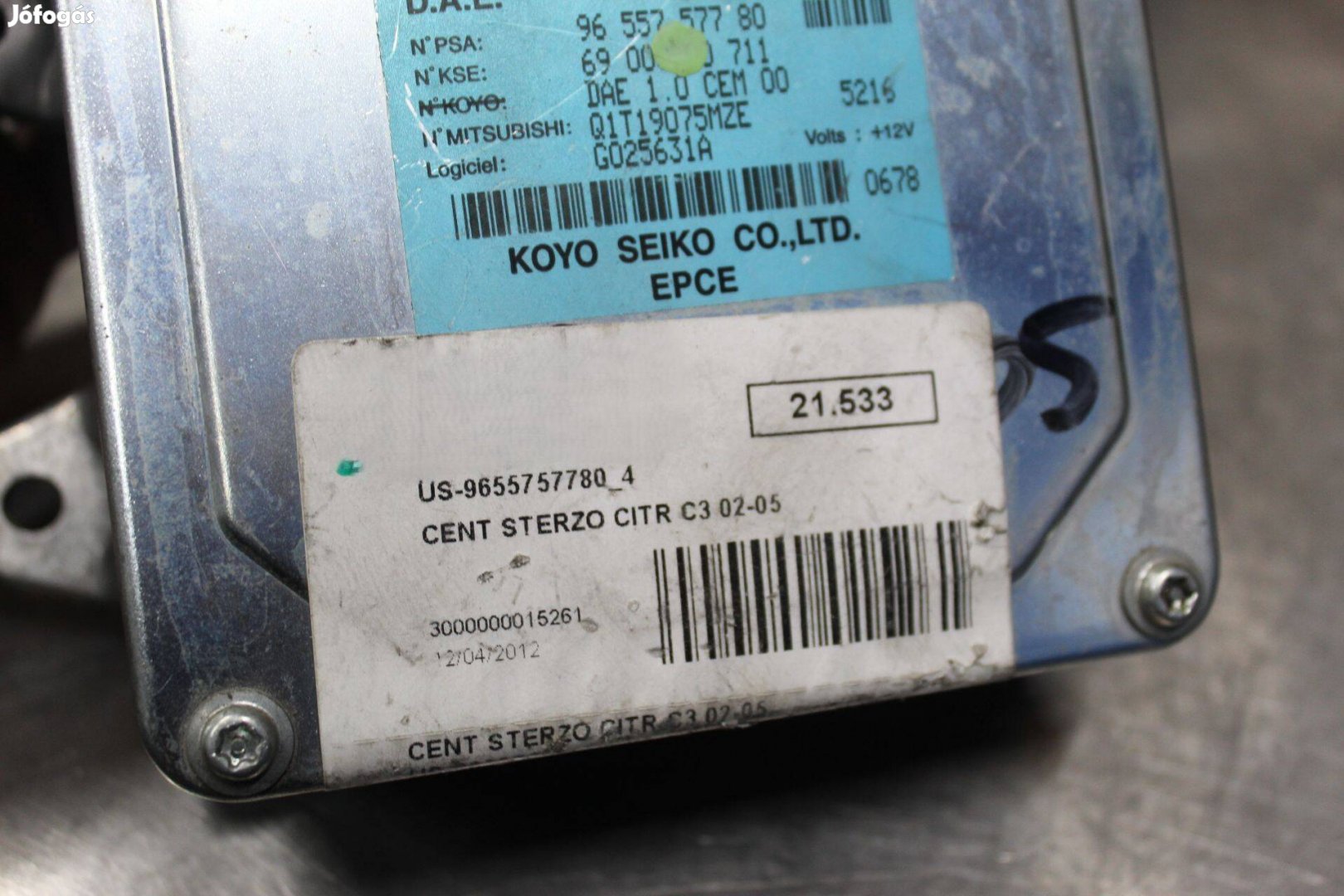 Citroen C3 2002-2005 szervószivattyú vezérlő (9655757780)