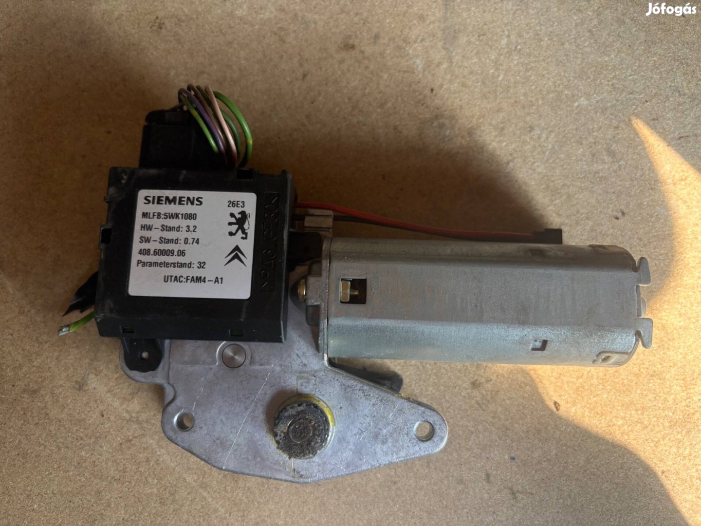 Citroen C3 üvegtető mozgató motor Siemens 5WK1080