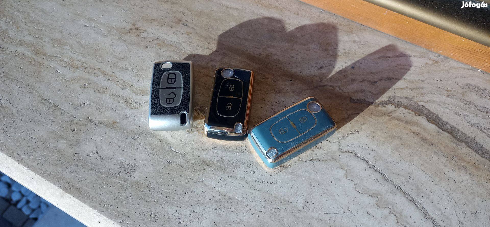 Citroen Peugeot szilikon tok kulcstartó kulcsvédő 2 gombos