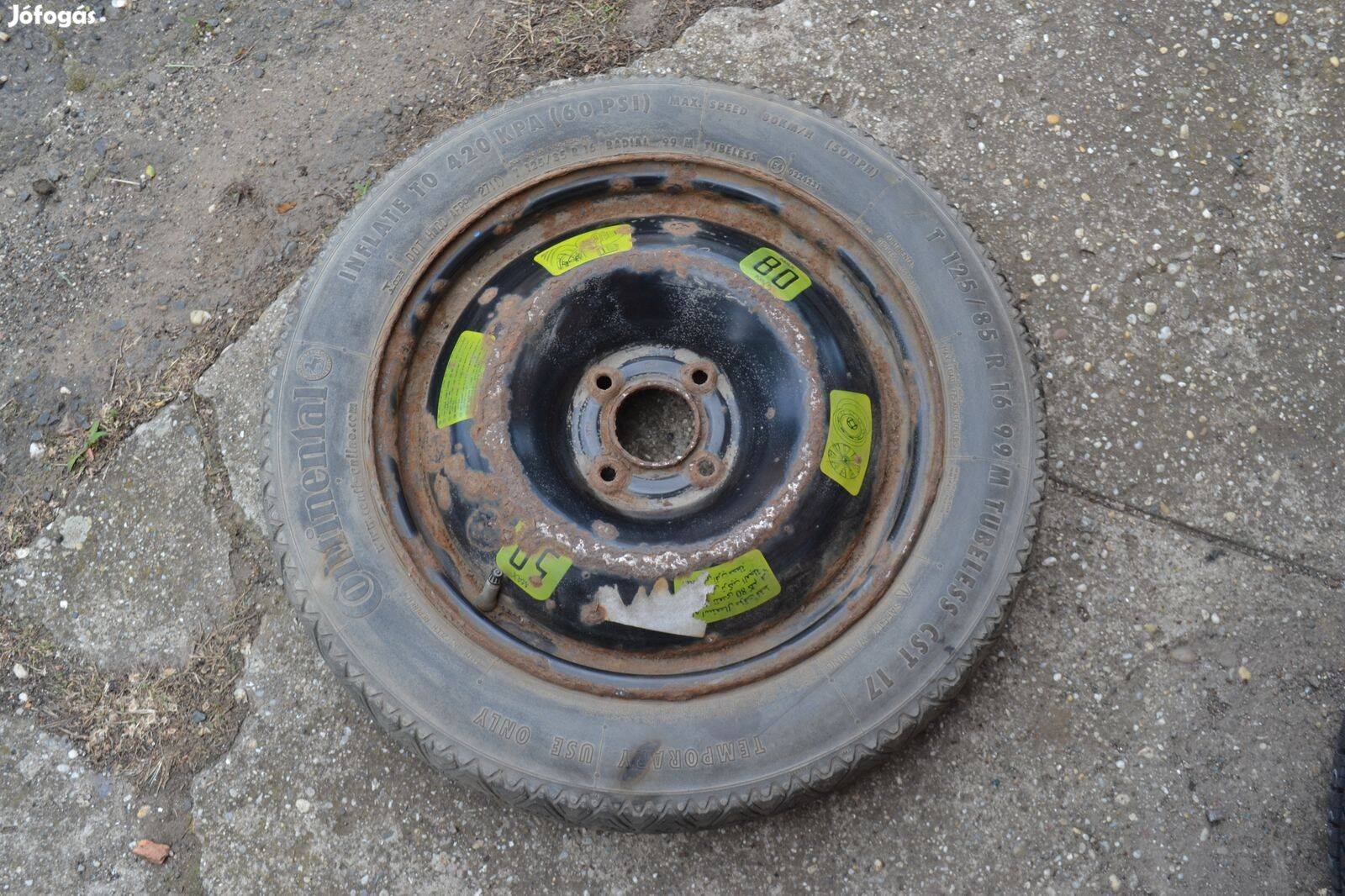 Citroen, Peugeot 16-os pótkerék, mankókerék! 125/85 R16 ET10