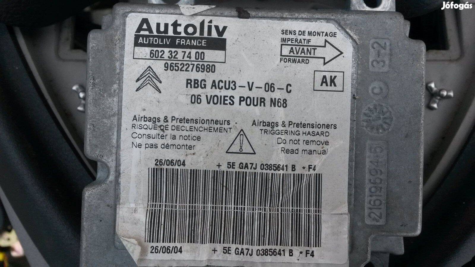 Citroen, Peugeot légzsákindító légzsák indító! 602327400 AK 9652276980