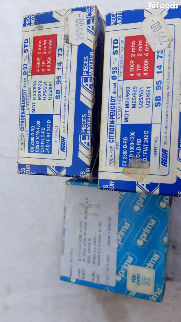 Citroen dugattyúgyűrű 83 és 93 mm es origin dobozában 