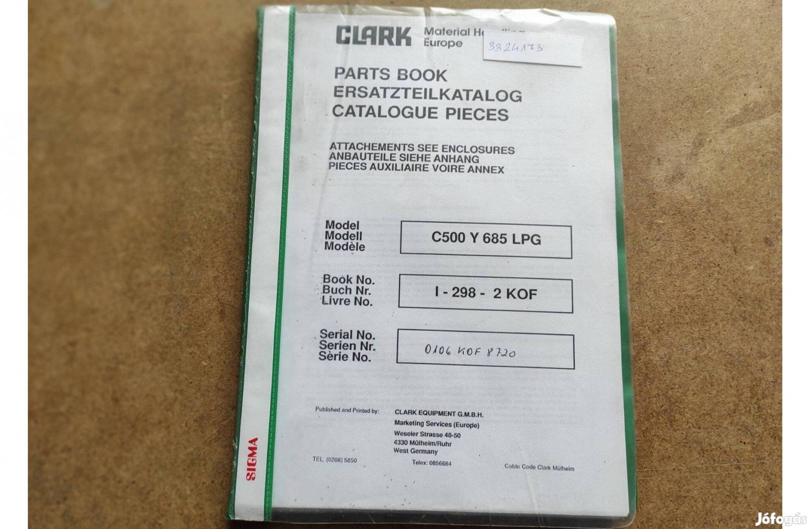 Clark C 500Y 685 LPG targonca alkatrészkatalógus