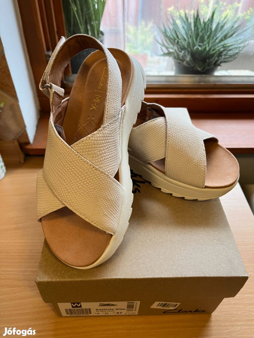 Clarks Bőr női szandál Dashlite Wish krém szín 37 Új!
